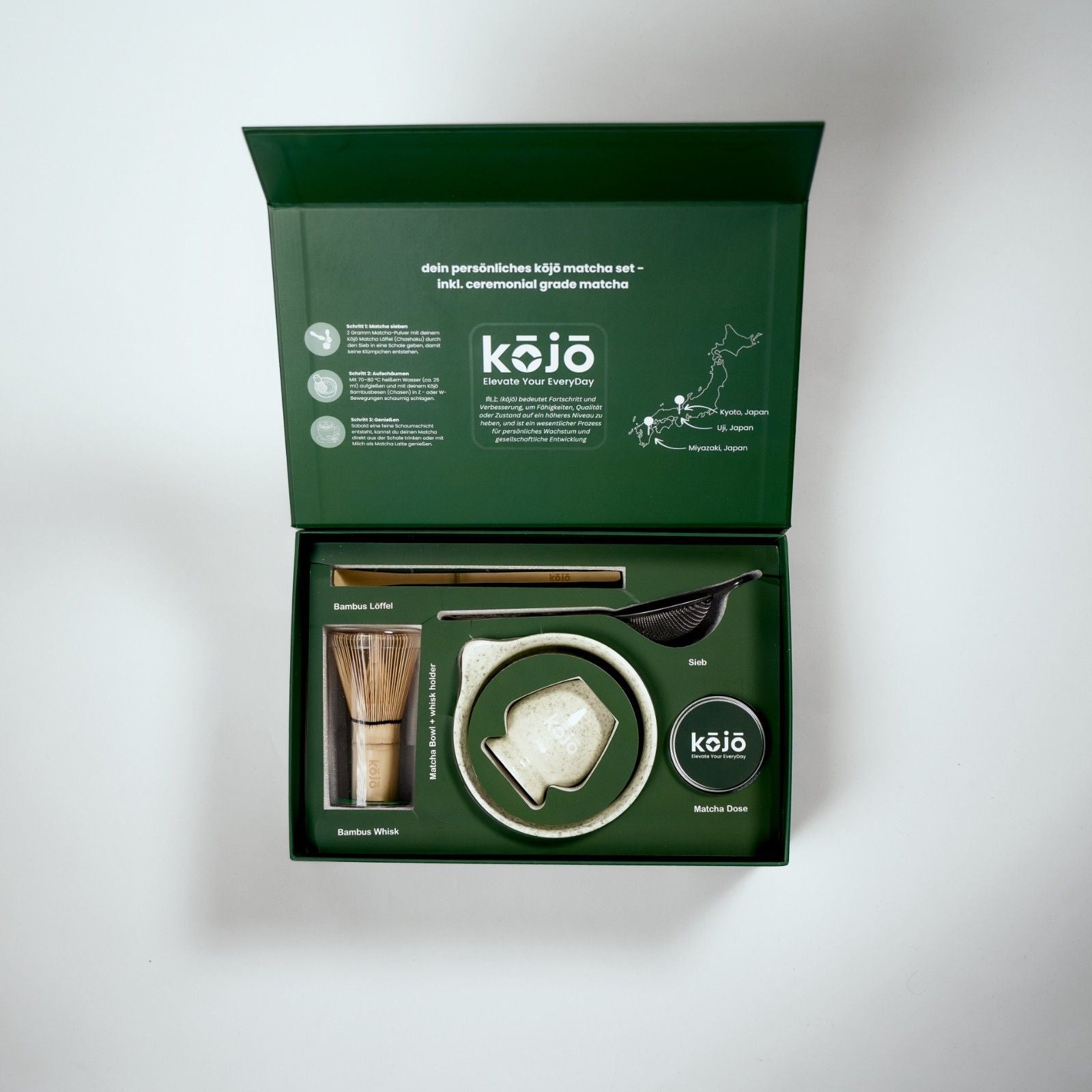 Kōjō Matcha Starter Set – Ceremonial Grade Matcha 30g mit Zubehör kaufen